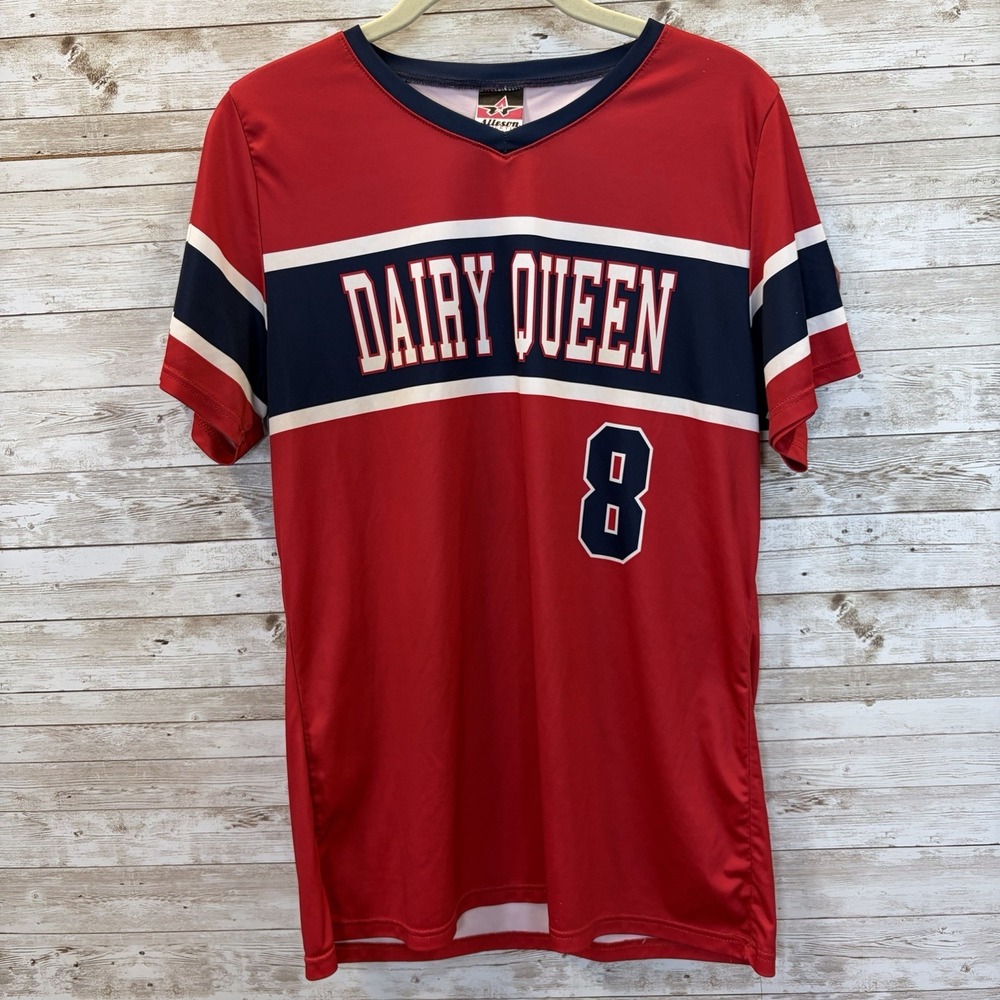 Dairy Queen Womens M Youth‎ XL Jersey Shirt Dixie Softball #8 Southern Country